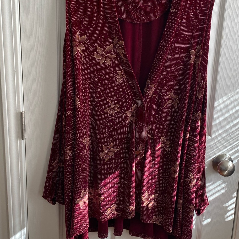 Red and gold women’s top